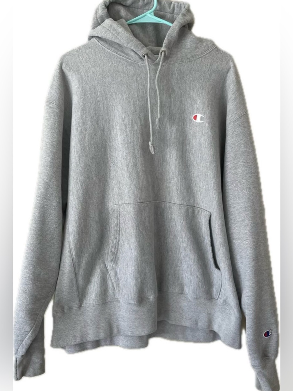 Champion cotton pullover hoodie Solid print with logo, size XL